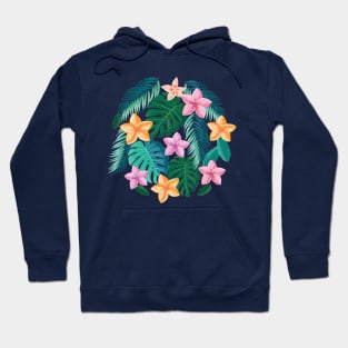 Palm leaves and flowers Hoodie